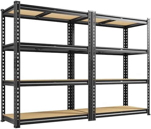 2-pack garage shelving — 3100 lbs — black