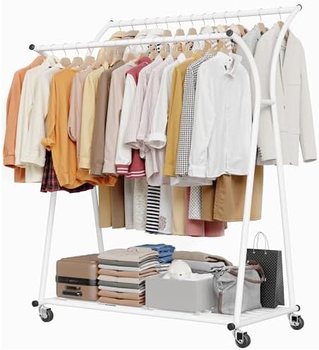 Clothes rack — 2 rods — white