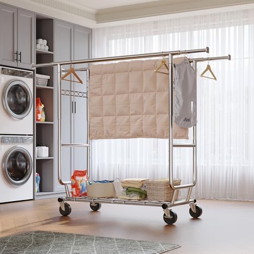 Clothes rack — 650 lbs, 2 rods — chrome