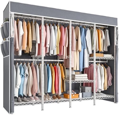 Clothes rack with cover — 1100 lbs — white