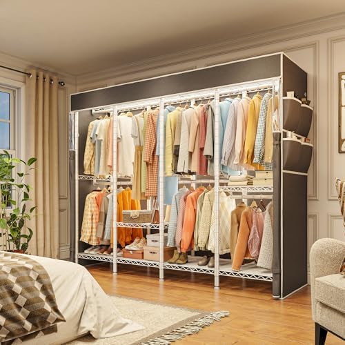 Clothes rack with cover — 1150 lbs — black