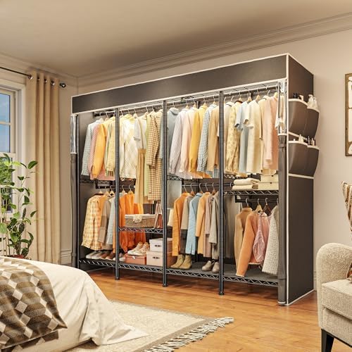 Clothes rack with cover — 1150 lbs — white