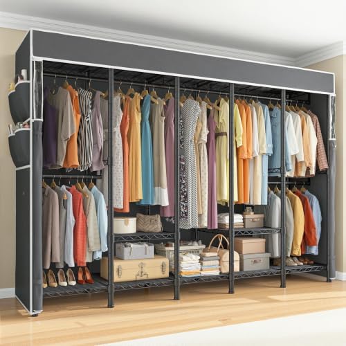 Clothes rack with cover — 1200 lbs — black