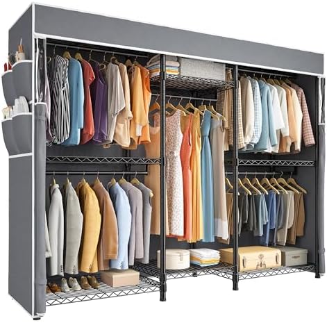 Clothes rack with cover — 900 lbs — black