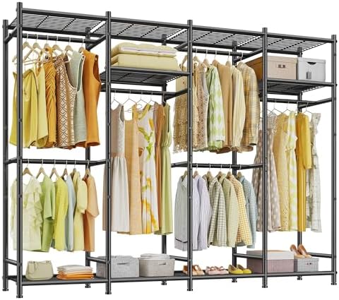 Freestanding closet system — 10 shelves — black