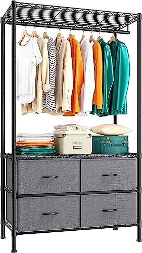 Freestanding closet system — 4 drawers — black