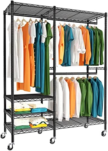 Rolling clothes rack — 45 wide — black