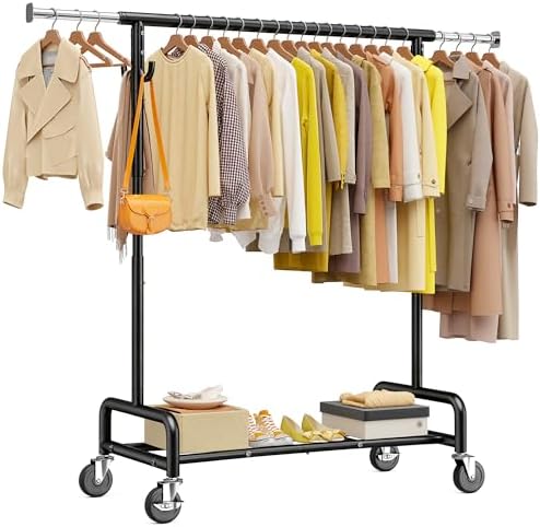 Rolling clothes rack — 450 lbs — black