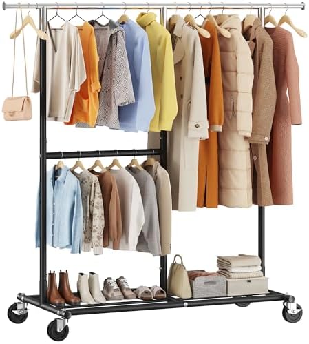 Rolling clothes rack — 450 lbs — black