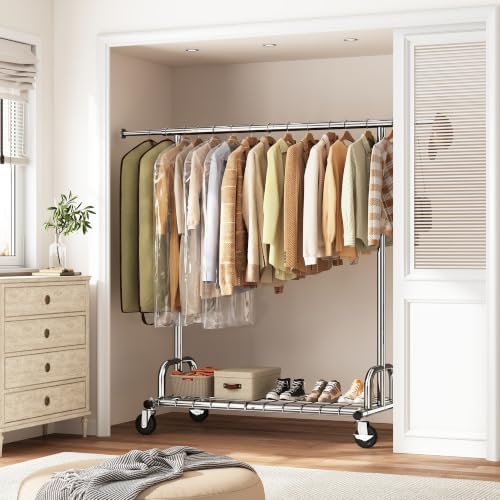 Rolling clothes rack — 530 lbs — chrome