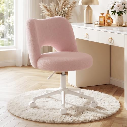 Vanity chair — on casters, 300 lbs — pink
