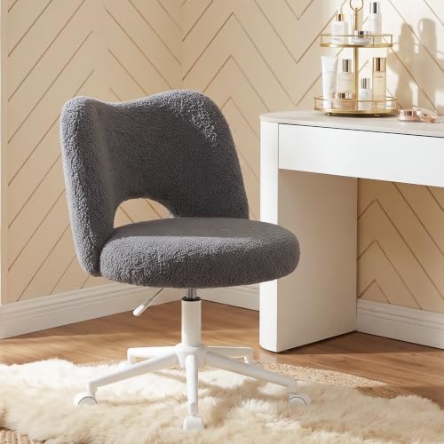 Vanity chair — on casters — gray
